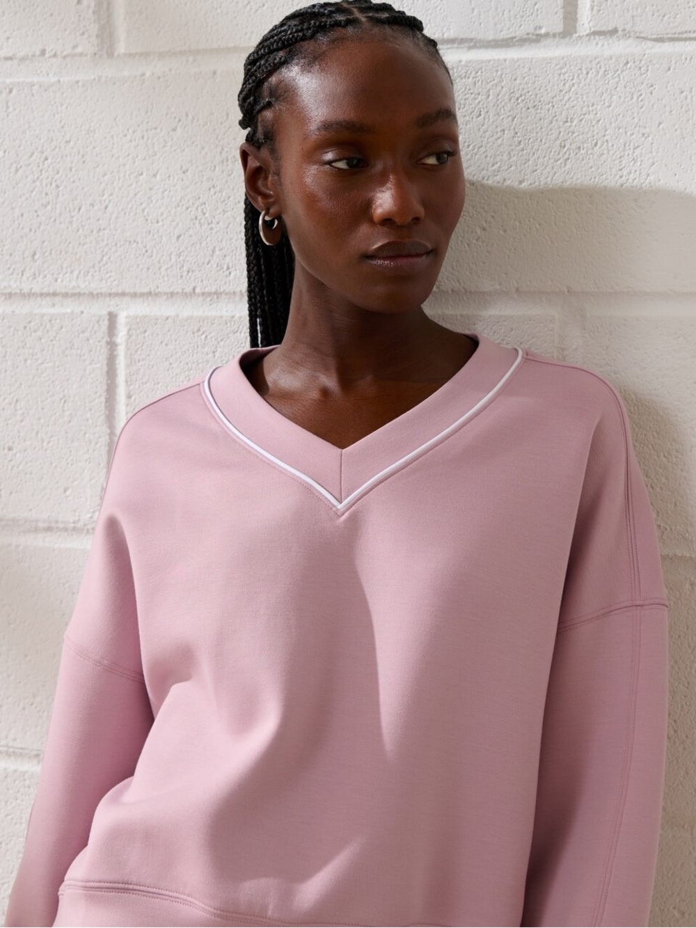 ABERCROMBIE YPB neoKNIT V-Neck Mauve XL